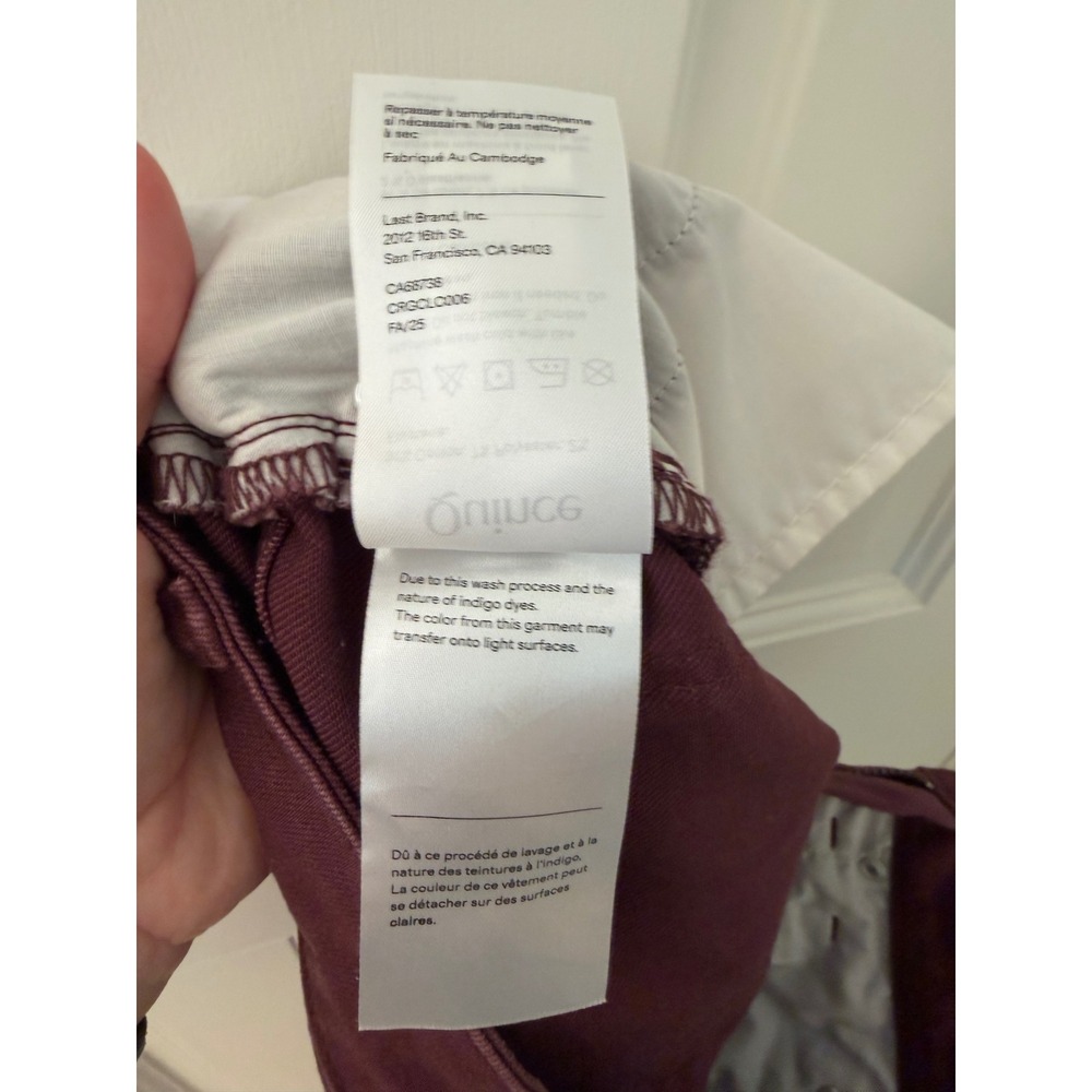 Quince Bella Stretch Straight Jeans Wine Tasting Burgundy Size 25 Cotton - Picture 8 of 8
